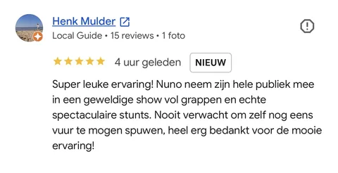 Originele Google-review van Henk Mulder